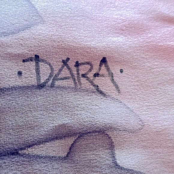 Hand painted silk scarf belt violets, blues, purple artist made signed DARA - Picture 6 of 6